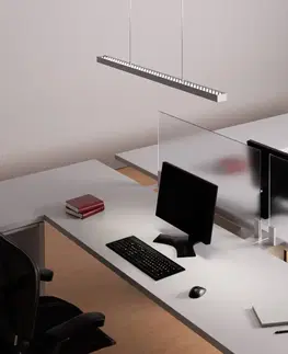 Závěsná světla Arcchio LED závěsná lampa Jolinda pro kancelář, stříbrná