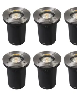 Venkovni zemni reflektory Sada 6ks moderních broušených bodových ocelí z nerezové oceli - Basic Round