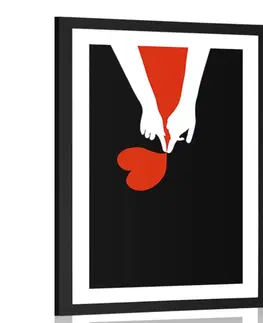 Motivy z naší dílny Plakát s paspartou spojení dvou srdcí
