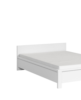 Postele LOBATES postel 140x200 cm, bílá/bílý mat, 5 let záruka