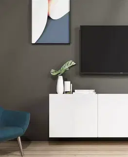 TV stolky Sofahouse Designový nástěnný TV stolek Edana 150 cm bílý