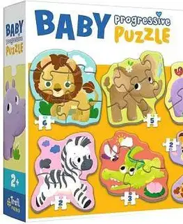 Hračky puzzle TREFL - Dětské progresivní puzzle - Safari