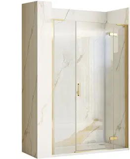 Sprchové kouty REA/S Dveře s rozšiřující stěnou HUGO 110 zlatá kartáčovaná KPL-45203