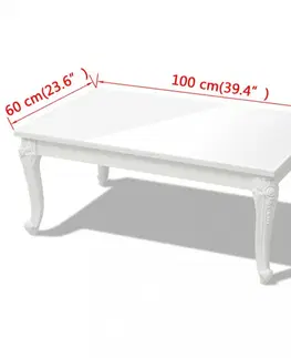 Konferenční stolky Konferenční stolek bílá vysoký lesk Dekorhome 100x60x42 cm