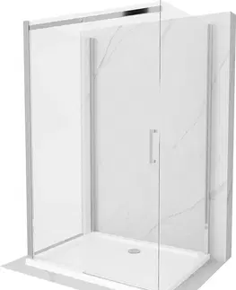 Sifony k pračkám MEXEN/S OMEGA sprchový kout 3-stěnný 110x80 cm, transparent, chrom + vanička včetně sifonu 825-110-080-01-00-3s-4010