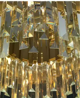 Designová závěsná svítidla NOVA LUCE závěsné svítidlo BALADONA zlatá mosaz hliník a křišťál G9 9x3.5W IP20 bez žárovky 81091706