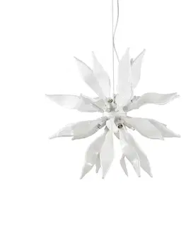 Designová závěsná svítidla Dekorativní/ závěsné svítidlo Ideal Lux Leaves SP8 bianco 111957