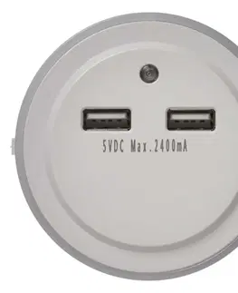 Noční osvětlení EMOS LED noční světlo P3313 do zásuvky s 2× USB 1456000100