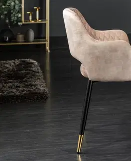 Židle LuxD Designová židle Laney růžový samet - Skladem