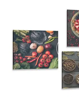 Sestavy obrazů Set obrazů kulinářské speciality