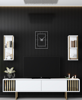 Obývací stěny Obývací stěna AUTUMN, bílá/černá