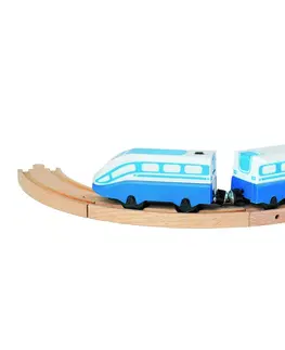 Dřevěné vláčky Bino Osobní vlak na baterie, 24,5 cm