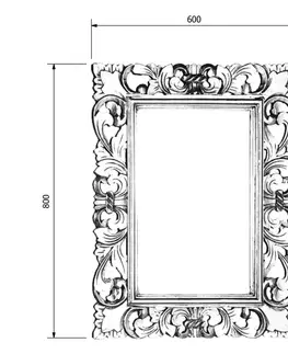 Koupelnová zrcadla SAPHO SAMBLUNG zrcadlo ve vyřezávaném rámu 60x80cm, zlatá IN121