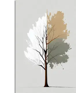 Obrazy stromy a listy Obraz minimalistický vícebarevný strom