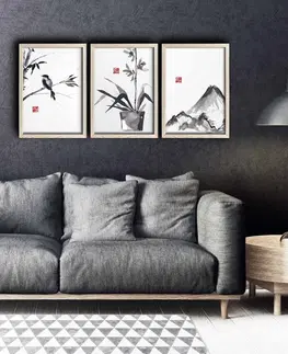 Obrazy Wallity Sada obrazů Remini 3 ks 38x53 cm bílo-šedá
