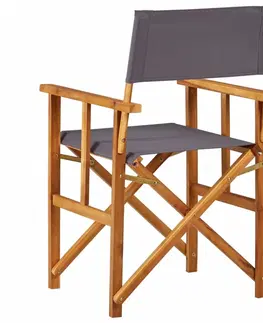 Zahradní křesla a židle Režisérská židle akáciové dřevo Dekorhome Bílá