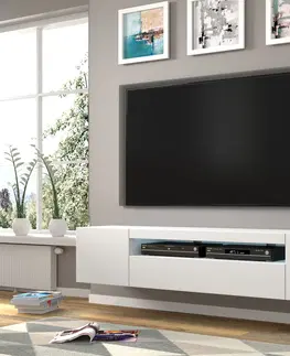 TV stolky ARTBm TV stolek AURA 200 | bílý mat Variant: s LED osvětlením