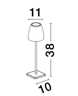 Osvětlení terasy a balkónu NOVA LUCE venkovní stolní lampa COLT rezavě hnědý litý hliník a akryl LED 2W 3000K IP54 62st. 5V DC vypínač na těle USB kabel stmívatelné 9223999