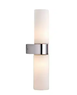 Klasická nástěnná svítidla Koupelnové nástěnné svítidlo AZzardo Gaia 2 AZ1603 G9 2x33W IP44 5,5cm bílo-chromové
