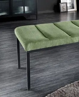 Stylové a luxusní lavice Estila Designová čalouněná lavice Soreli zelený manšestr 80cm