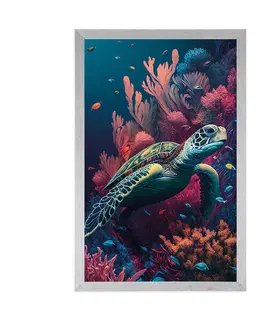 Podmořský svět Plakát surrealistická želva