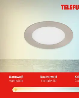 Inteligentní zapuštěná světla Telefunken LED podhledové svítidlo Virgo, RGBW, nikl, Ø 12 cm