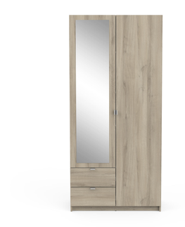 Šatní skříně Kombinovaná skříň ZOLI 2 se zrcadlem 2D2S, dub kronberg