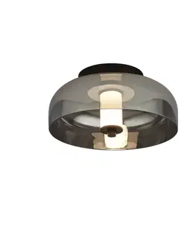 Stropní svítidla Searchlight LED stropní světlo Frisbee se stínidlem ze skla