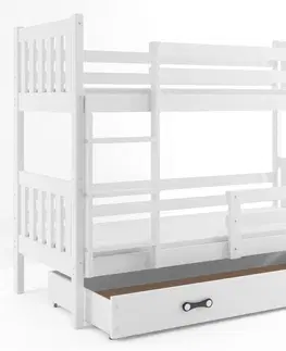 Postele BMS Patrová dětská postel CARINO | 80 x 190 cm Barva: Bílá / bílá