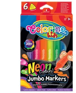 Hračky PATIO - Colorino fixy Jumbo TRIO Neon 6 barev