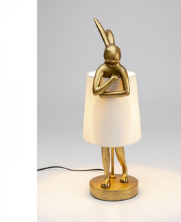 Designové stolní lampy a lampičky KARE Design Stolní lampa Animal Rabbit - zlatobílá, 50cm