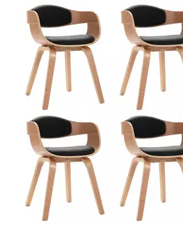 Židle Jídelní židle 4 ks Dekorhome Černá / světle hnědá