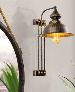 Svítidla Opviq Nástěnná lampa Saglam III mosaz