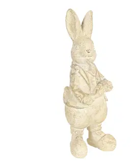 Velikonoční dekorace Velikonoční dekorace krémového králíka Métallique - 6*6*13 cm Clayre & Eef 6PR3096W