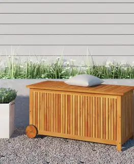 Zahradní úložné boxy Zahradní úložný box s kolečky 113 x 50 x 58 cm masivní akácie