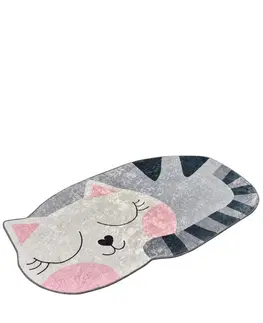 Koberce a koberečky Conceptum Hypnose Dětský koberec Big Cat 100x160 cm šedý