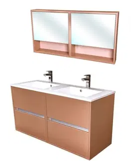 Koupelnový nábytek Sestava koupelnového nábytku CEDERIKA 120, metallic měděný CA.SADA11