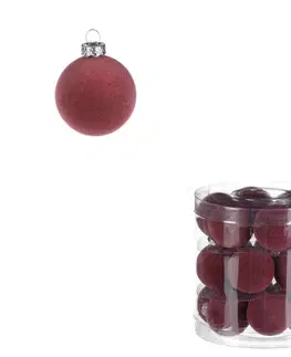 Vánoční dekorace Vánoční plastové koule, sametové, fialová barva. Cena za 1box/18ks.
