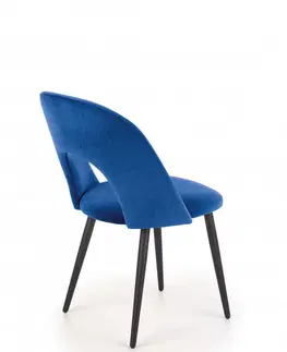 Židle Jídelní židle K384 samet / černá Halmar Tmavě zelená