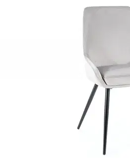Jídelní sety Jídelní židle COBE VELVET Signal Světle šedá