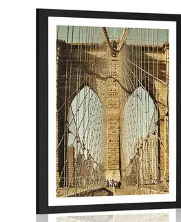 Města Plakát s paspartou most Manhattan v New Yorku
