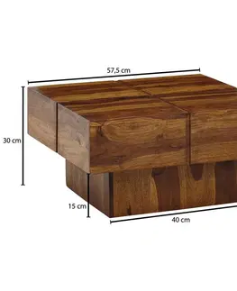 Odkládací stolky Konferenční Stolek Z Masivního Dřeva Š: 57,5cm