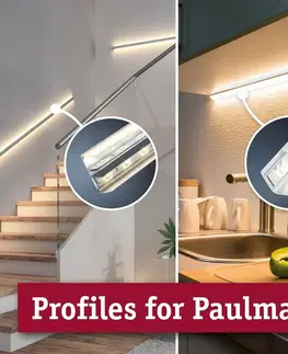Profily Paulmann Duo Profil Fixture 4ks balení průhledná, kov, plast 702.75 P 70275