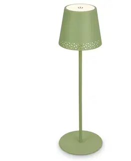 LED stolní lampy BRILONER LED nabíjecí stolní lampa 38 cm 2,6W 280lm limetkově zelená IP44 BRILO 7438-019