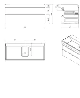 Koupelnový nábytek SAPHO SITIA umyvadlová skříňka 101,4x50x43,4cm, 2xzásuvka, bílá mat SI105-3131
