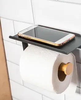WC štětky Altom Držák toaletního papíru PHONE, 18 x 10 cm, čierna