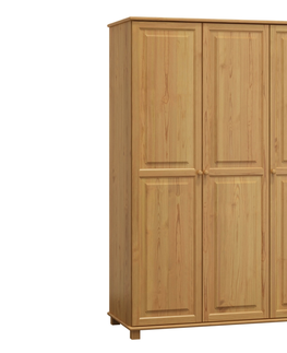 Šatní skříně Skříň 3D BHAGIRA 2, šíře 120 cm, masiv borovice, moření: olše