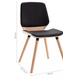 Židle Jídelní židle 4 ks Dekorhome Černá / světle hnědá