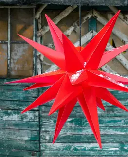 Vánoční světelná hvězda STERNTALER Dekorační hvězda XXL venkovní 18cípá Ø80cm červená
