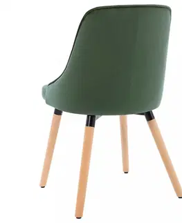 Židle Jídelní židle 4 ks látka / buk Dekorhome Hnědá